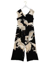 One Hundred Stars Stork Print Wide Leg Jumpsuit, , large
