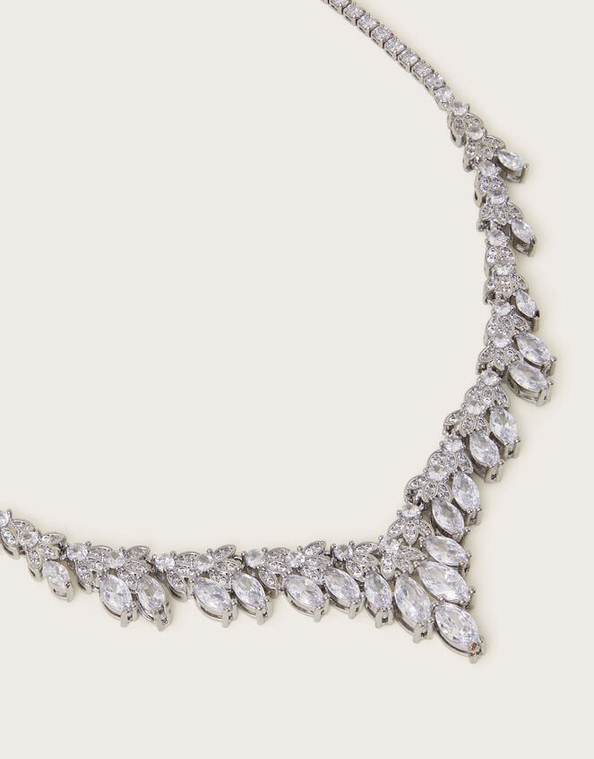 Diamante Leaf Necklace, , large