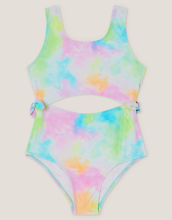 Tie Dye Cut Out Swimsuit, Multi (MULTI), large