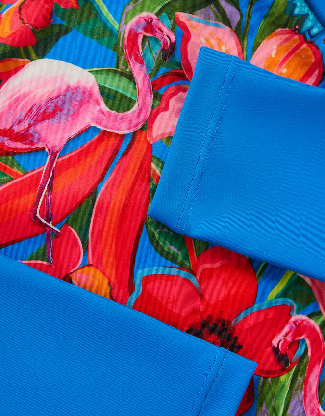 Tropical UPF50+ Long Sleeve Swimsuit, Blue (BLUE), large