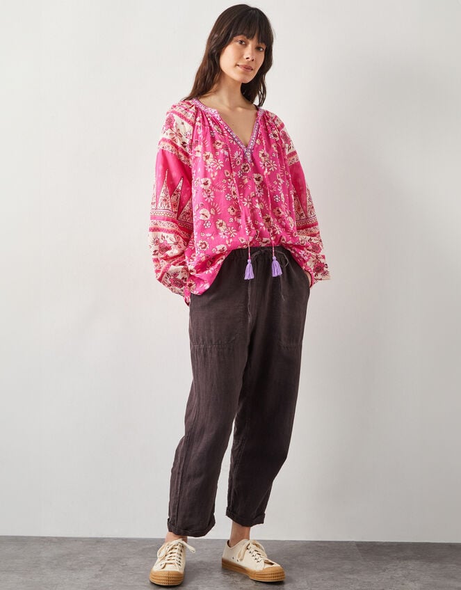 East Clementine Embroidered Floral Blouse, Pink (PINK), large
