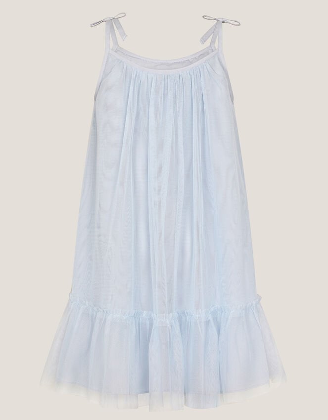 Rosalee Sequin Tulle Swing Dress, Blue (BLUE), large