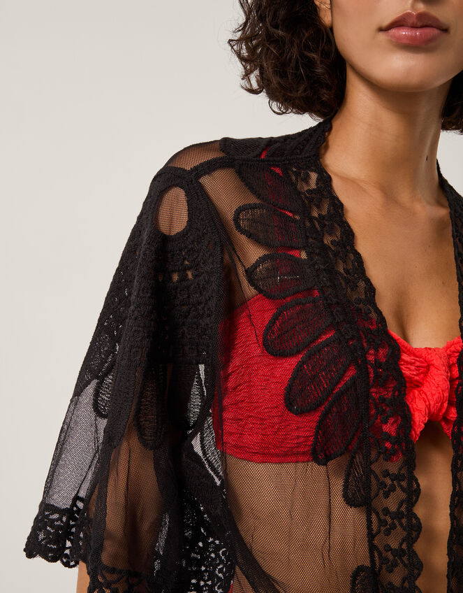 Stevie Lace Beach Cover Up, Black (BLACK), large