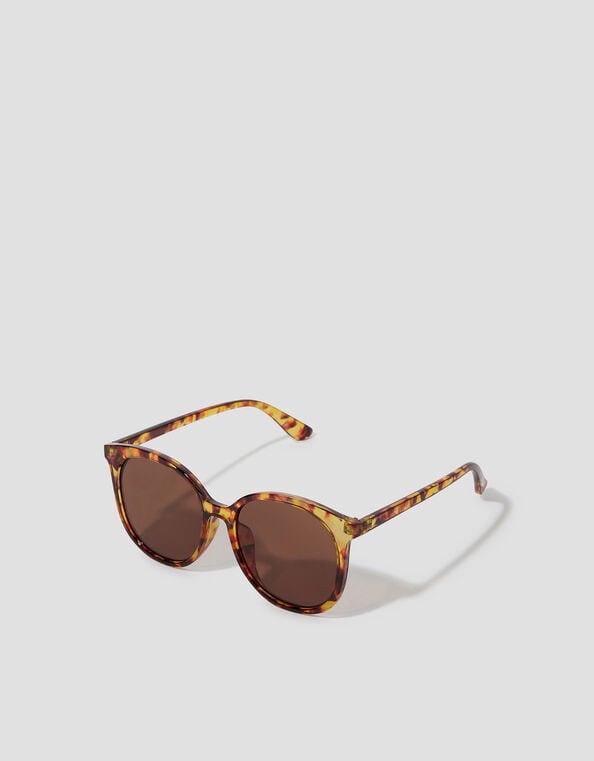 Oversized Tort Round Sunglasses, , large