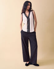 Clemence Coralie Sleeveless Lace Trim Top, Ivory (IVORY), large