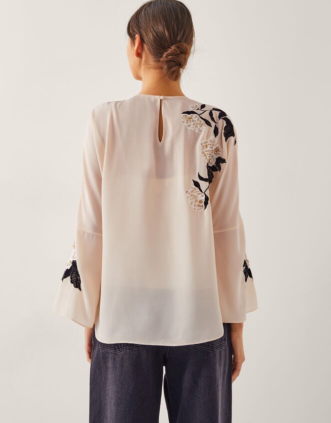 Ariah Floral Embellished Blouse, Cream (CREAM), large
