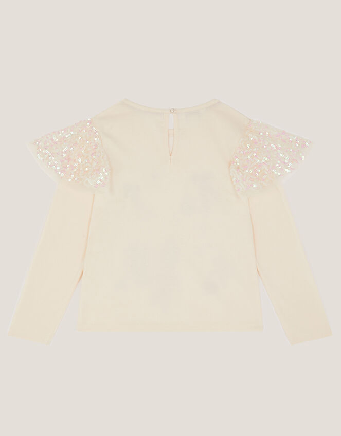 Fa La La Embellished Christmas Top, Ivory (IVORY), large