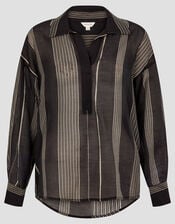 Andi Stripe Blouse, Black (BLACK), large