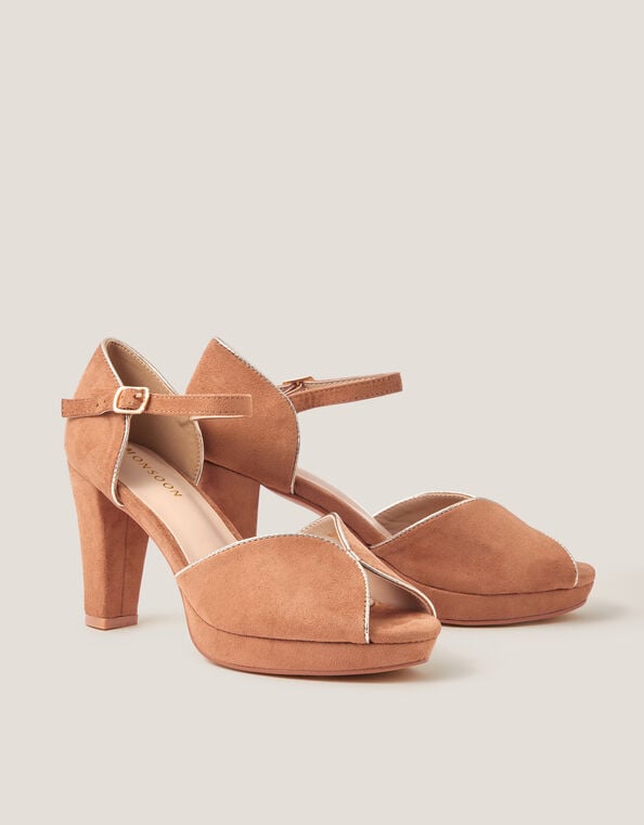 Gabi Gold Trim Platform Heels, Natural (NEUTRAL), large