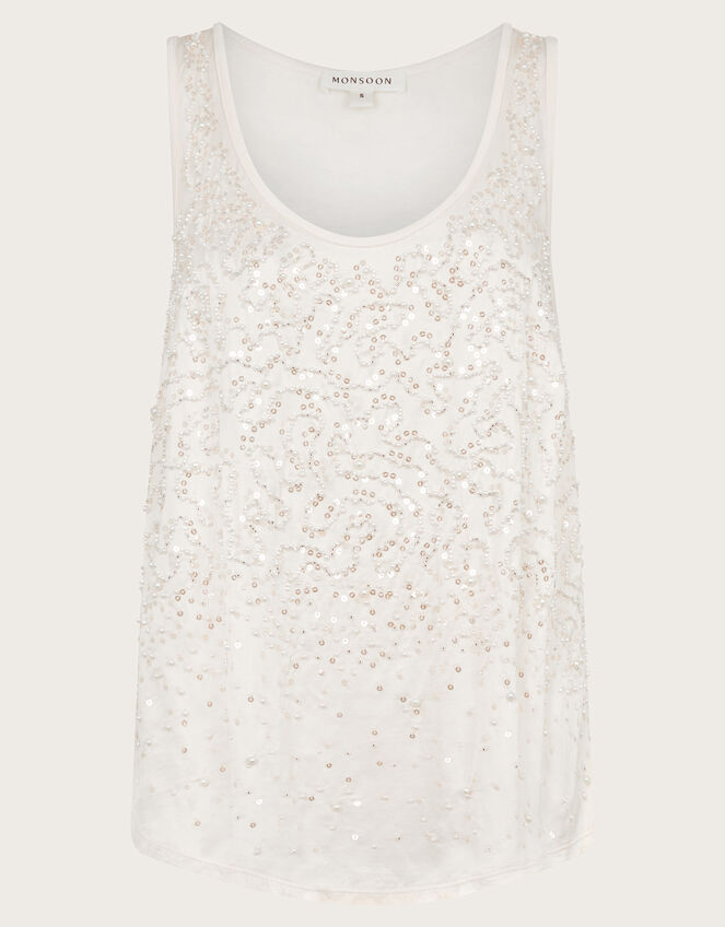 Ember Embellished Tank Top, Nude (NUDE), large