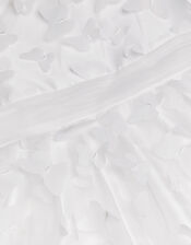 Laurena Asymmetrical 3D Butterfly Dress, Ivory (IVORY), large