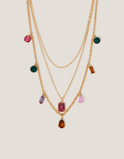 Gemstone Charm Layered Necklace, , large