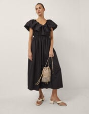 Devotion Twins Deos Frill Maxi Dress, Black (BLACK), large