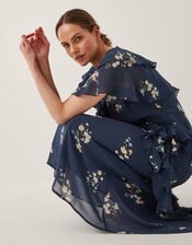 Celeste Floral Ruffle Maxi Dress, Blue (NAVY), large