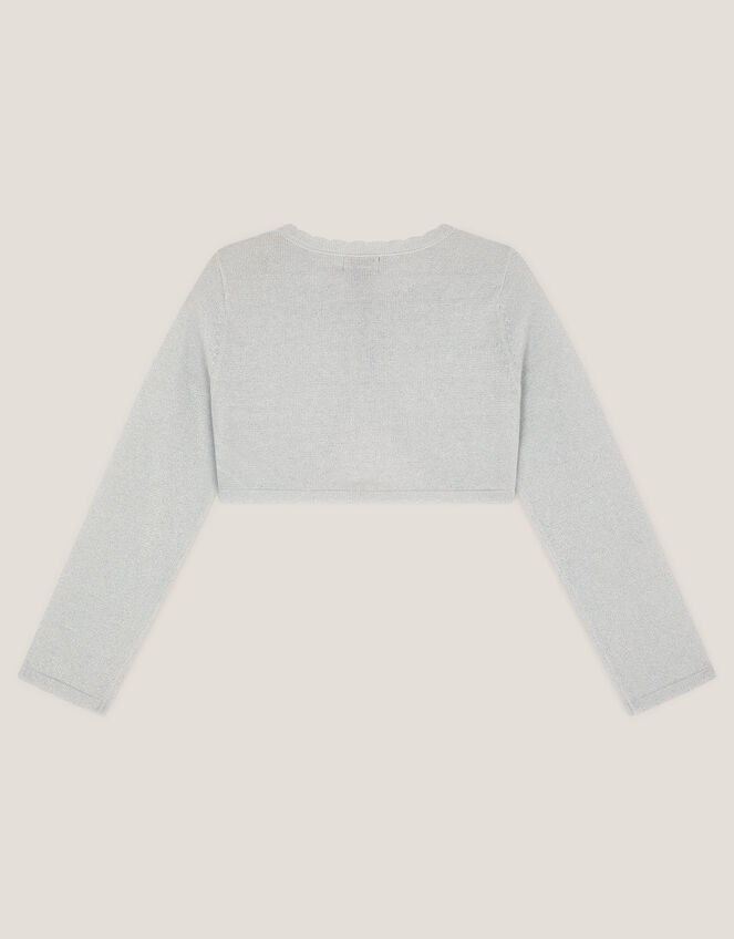 Diamant&eacute; Embellished Cardigan, Silver (SILVER), large