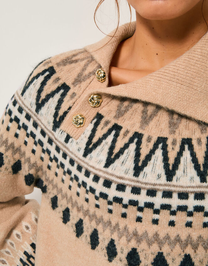 Fifi Fair Isle Jumper, Camel (CAMEL), large