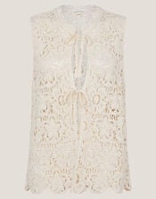 Ren Crochet Waistcoat, Ivory (IVORY), large