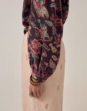 Maison Hotel Luna Paisley Print Blouse, Black (BLACK), large