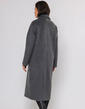 Rino and Pelle Longline Double-Breasted Coat, Grey (GREY), large