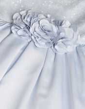Orelia Strappy Sequin Satin Dress, Blue (BLUE), large