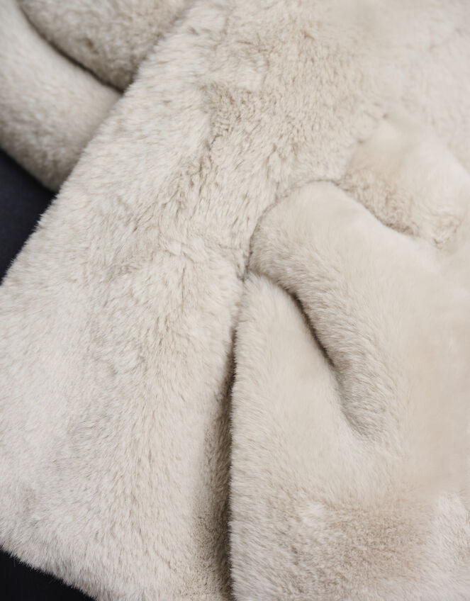 Rino & Pelle Stip Faux Fur Scarf, , large