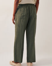 Jolie Regular Linen Wide Leg Trousers, Green (KHAKI), large