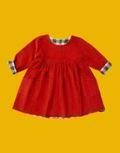 Little Green Radicals Reversible Check Dress, Red (RED), large