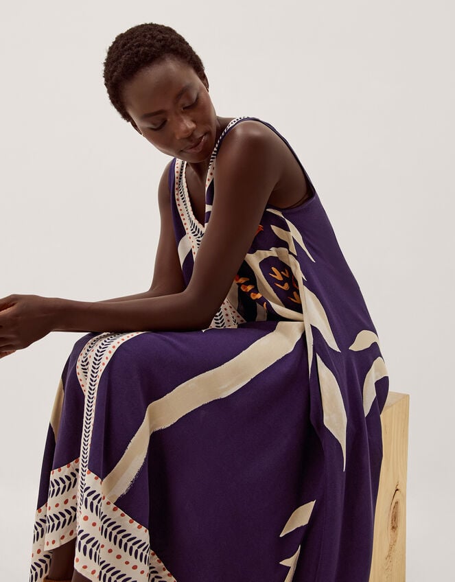 Paloma Sleeveless Midi Dress, Blue (NAVY), large