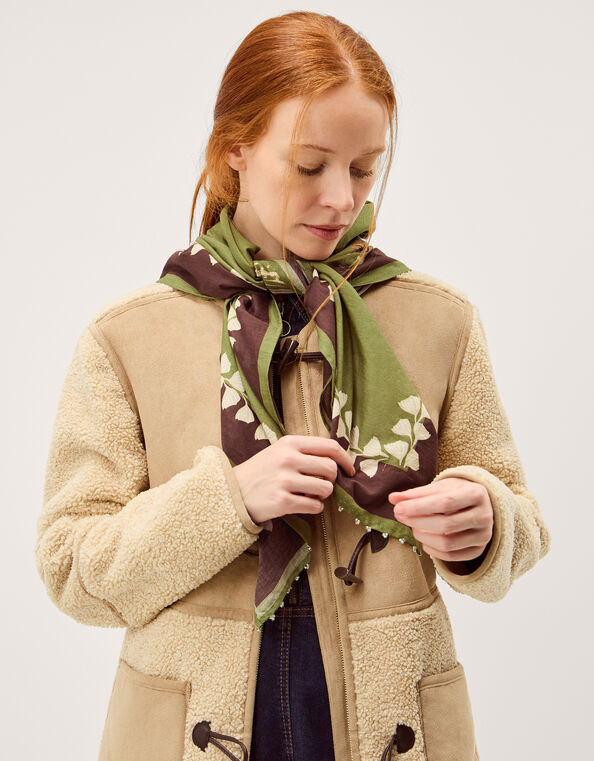 Ester Square Floral Print Scarf, , large