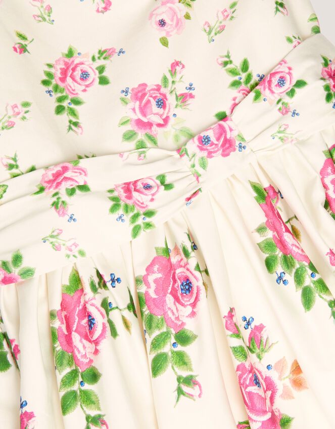 Rose Border Print Party Dress, Multi (MULTI), large