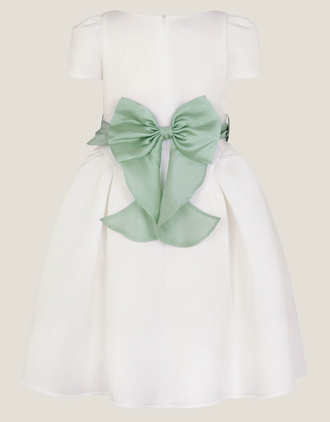 Polly Cap Sleeve Bow Party Dress, Ivory (IVORY), large