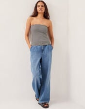 Billie Stripe Bandeau Top, Ivory (IVORY), large