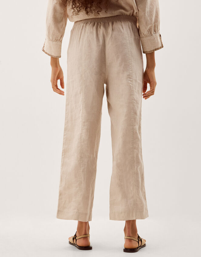 Lucy Regular Straight Leg Linen Trousers, Natural (NATURAL), large