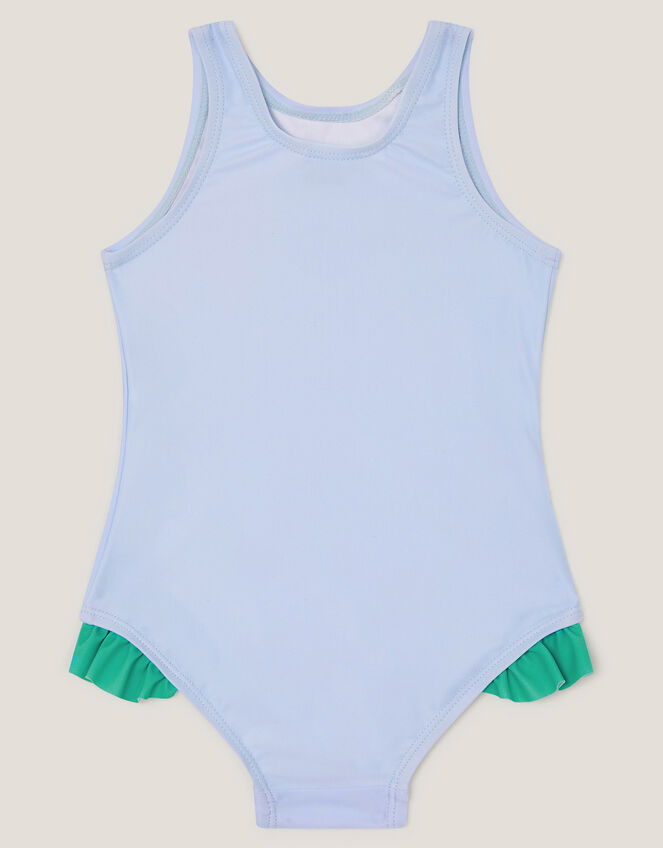 Baby Turtle Applique Swimsuit, Blue (BLUE), large