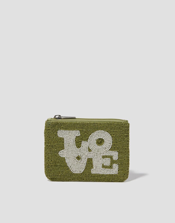 'LOVE' Beaded Coin Purse, , large