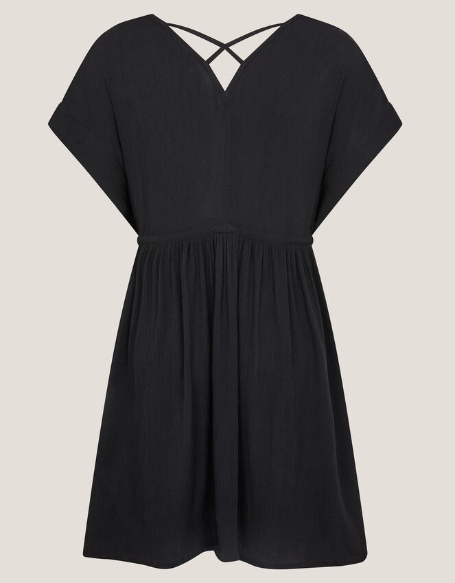 Crochet Kaftan Dress, Black (BLACK), large