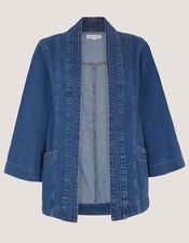 Lorna Kimono Denim Jacket, Blue (MID AUTHENTIC BLUE), large