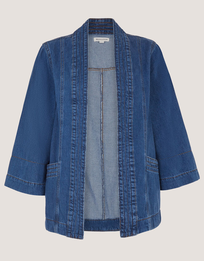 Lorna Kimono Denim Jacket, Blue (MID AUTHENTIC BLUE), large