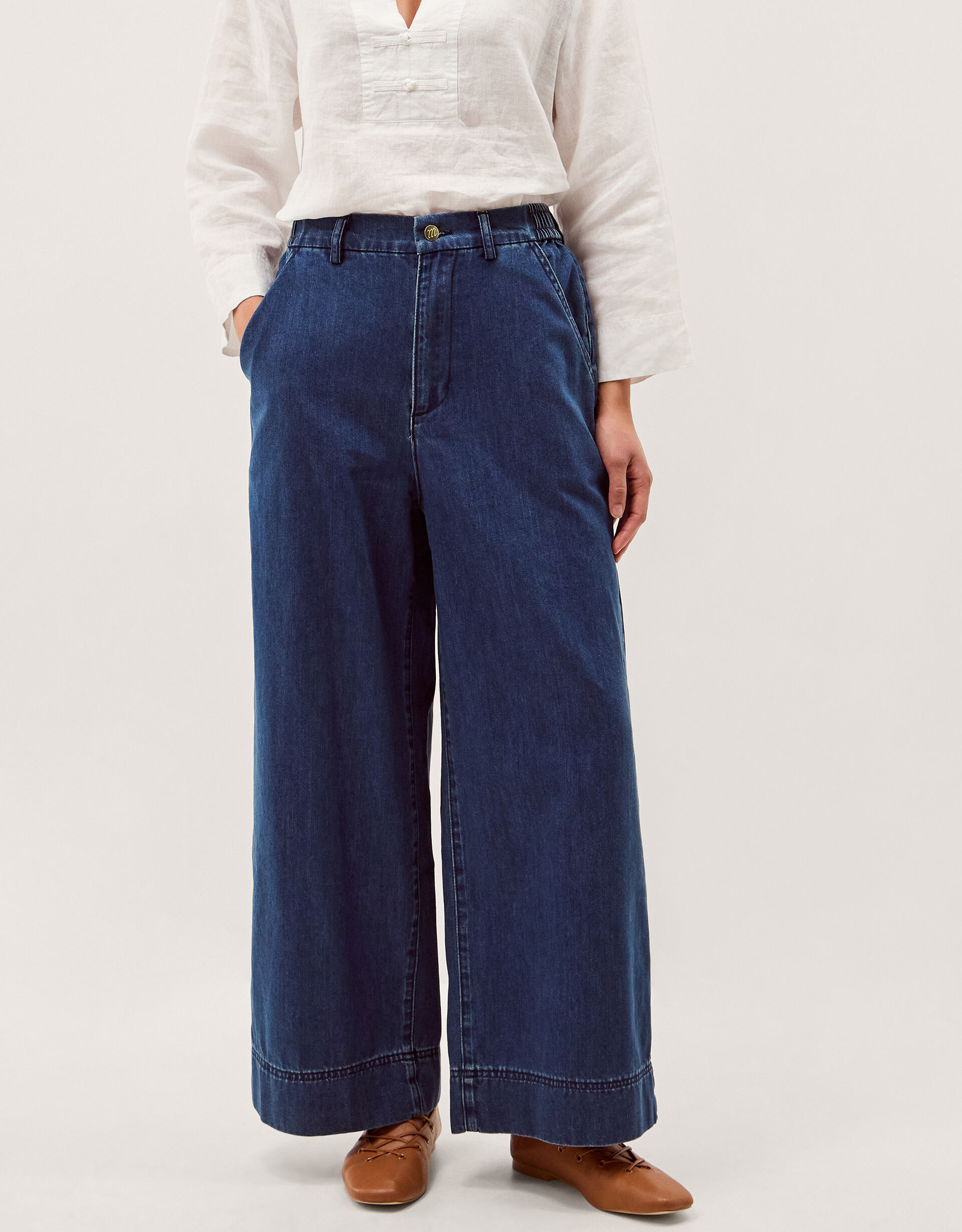 Wendy Wide Leg Jeans, Blue (MID AUTHENTIC BLUE), large