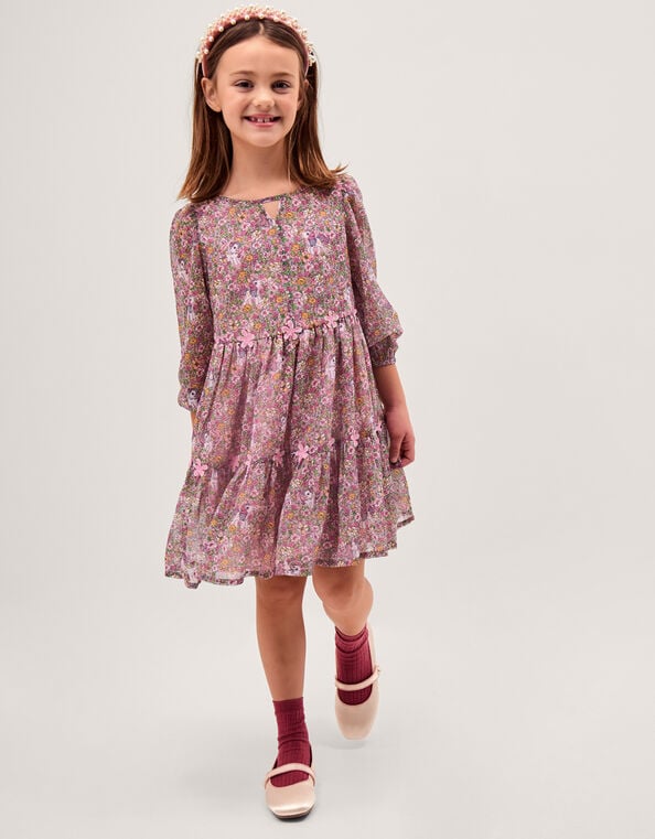 Monsoon x My Little Pony Ditsy Floral Print Dress, Multi (MULTI), large
