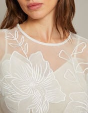 Rosie Lace Floral Bridal Top, Ivory (IVORY), large