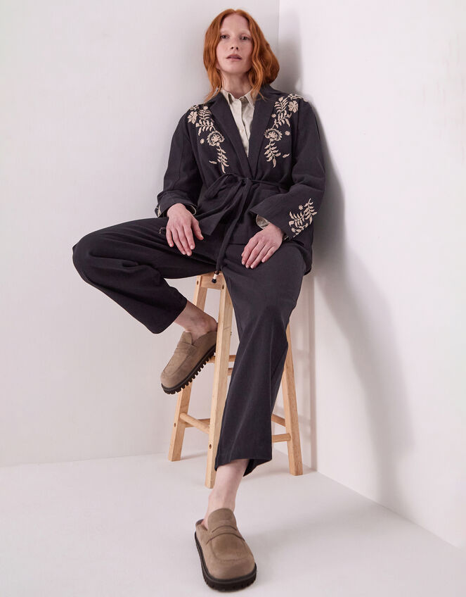 East Esme Embroidered Jacket, Grey (CHARCOAL), large