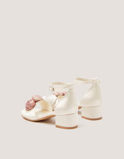 Rosette Satin Two Part Heels, Ivory (IVORY), large