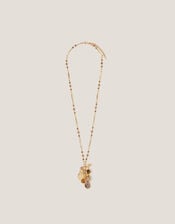 Beaded Cluster Charm Necklace, , large