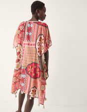 Patti Tile Print Mini Kaftan, DARK PINK, large