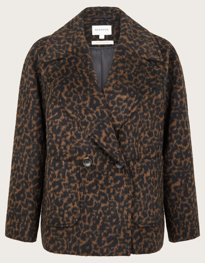 Lily Leopard Print Jacket, Black (BLACK), large