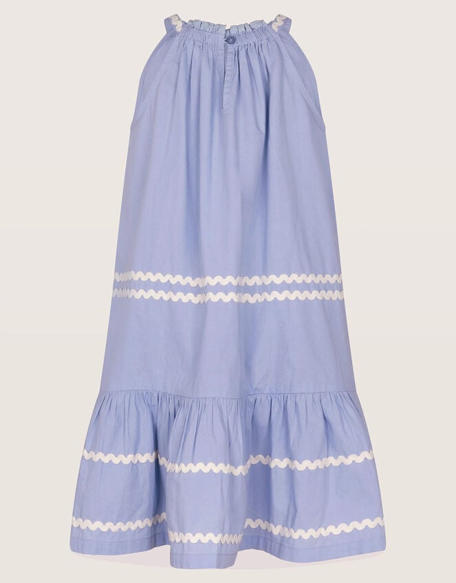 Amalfi Floral Ricrac Sleeveless Dress, Blue (BLUE), large