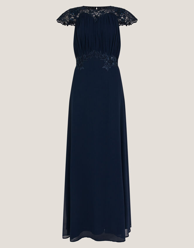 Elodie Lace Chiffon Bridesmaid Dress, Blue (NAVY), large