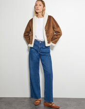 Jojo Reversible Faux Shearling Jacket, Tan (TAN), large