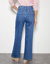 Rita Diamante High Rise Flare Jeans, Blue (MID AUTHENTIC BLUE), large